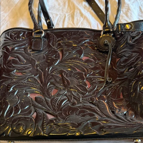 Patricia Nash Black Floral Embossed Tote - Picture 7 of 12